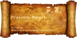 Preisich Margit névjegykártya